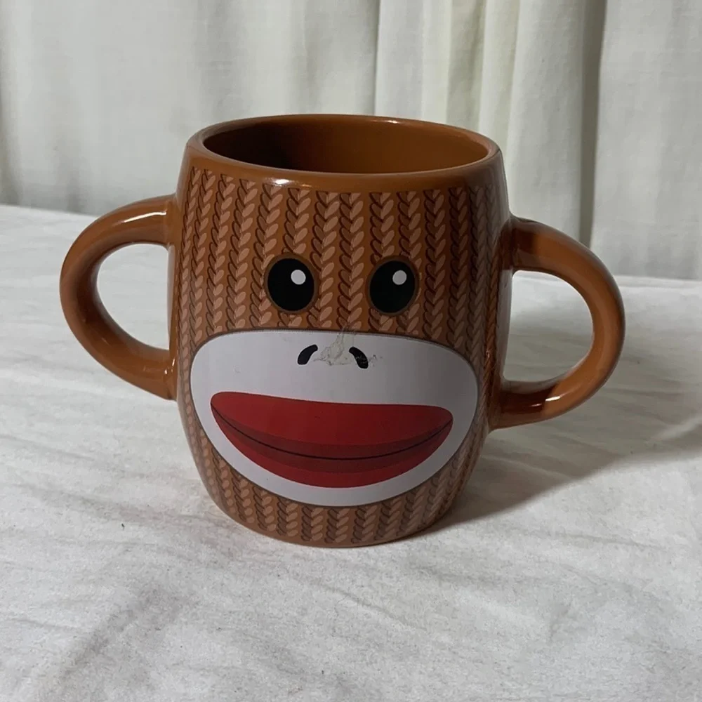 Galerie Sock Monkey Double Handle Mug